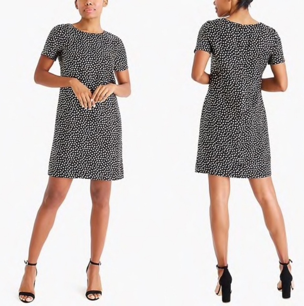 J. Crew black and gold heart mini dress